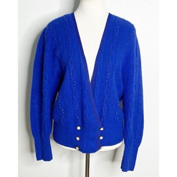 Blue Women's Cardigan Sweater - Picture 1 of 5